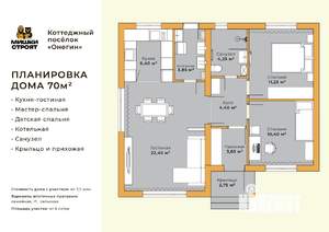 Дом 70м², 1-этажный, участок 5 сот.