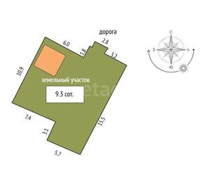 Дом 136м², 1-этажный, участок 9 сот.