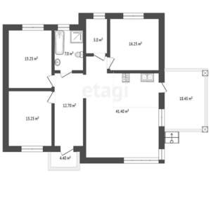 Дом 136м², 1-этажный, участок 9 сот.