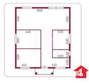 Дом 110м², 1-этажный, участок 8 сот.