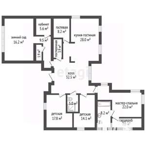 Дом 199м², 1-этажный, участок 10 сот.