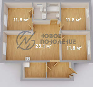 Дом 82м², 1-этажный, участок 7 сот.