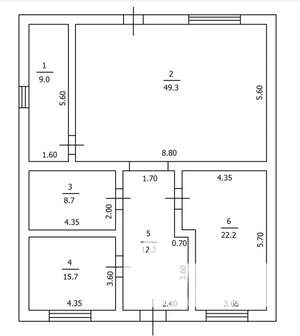 Коттедж 122м², 1-этажный, участок 9 сот.  