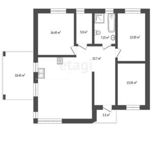 Дом 132м², 1-этажный, участок 8 сот.  