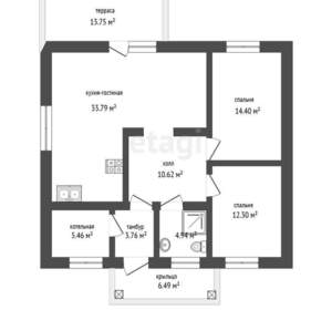 Дом 130м², 1-этажный, участок 8 сот.  