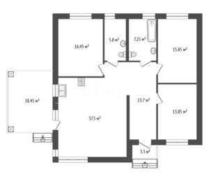 Дом 133м², 1-этажный, участок 8 сот.  