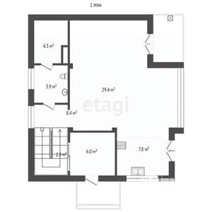 Дом 122м², 2-этажный, участок 6 сот.  