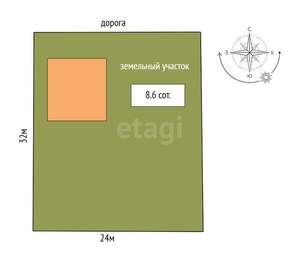 Дом 212м², 1-этажный, участок 9 сот.  