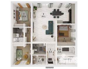 Дом 114м², 1-этажный, участок 5 сот.  