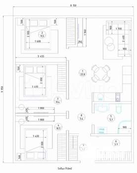 Дом 96м², 1-этажный, участок 10 сот.  