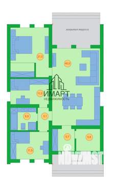 Коттедж 105м², 1-этажный, участок 5 сот.  