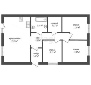 Дом 168м², 1-этажный, участок 14 сот.  