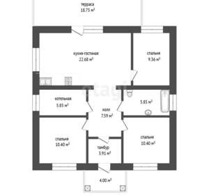 Дом 100м², 1-этажный, участок 9 сот.  