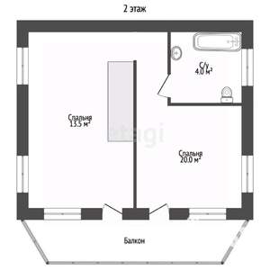 Дом 110м&sup2;, 2-этажный, участок 11 сот.  