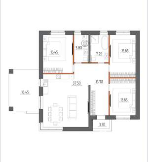 Дом 135м², 1-этажный, участок 9 сот.  
