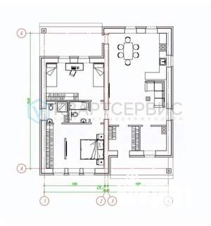 Дом 113м², 1-этажный, участок 8 сот.  