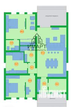 Коттедж 148м², 1-этажный, участок 5 сот.  