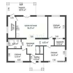Дом 140м², 1-этажный, участок 8 сот.  