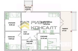 Дом 84м², 1-этажный, участок 7 сот.  