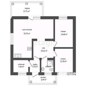 Дом 130м², 1-этажный, участок 8 сот.  