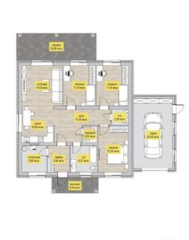Дом 170м², 1-этажный, участок 8 сот.  