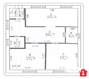 Дом 100м², 1-этажный, участок 8 сот.  