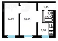 комната в 2-к квартире, 14м2, 2/2 этаж