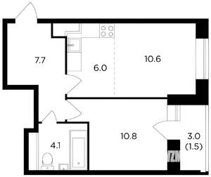 1-к квартира, на длительный срок, 39м2, 3/12 этаж