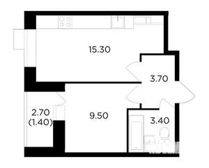 1-к квартира, на длительный срок, 33м2, 2/21 этаж