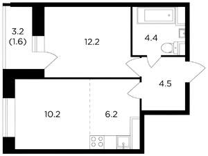 2-к квартира, на длительный срок, 41м2, 5/16 этаж
