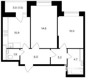 2-к квартира, на длительный срок, 55м2, 5/17 этаж