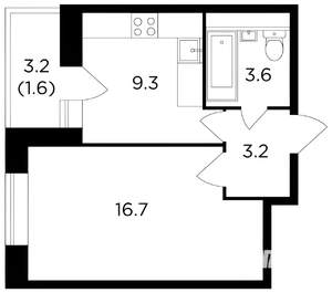 1-к квартира, на длительный срок, 36м2, 13/16 этаж