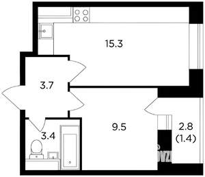 1-к квартира, на длительный срок, 33м2, 3/11 этаж