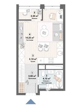 Студия квартира, строящийся дом, 31м2, 5/23 этаж
