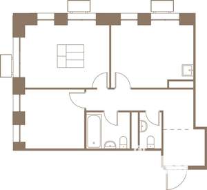 2-к квартира, строящийся дом, 57м2, 12/25 этаж