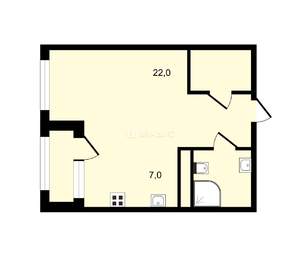 1-к квартира, вторичка, 33м2, 11/22 этаж