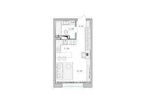 Студия квартира, вторичка, 28м2, 6/17 этаж