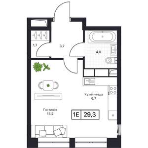 1-к квартира, вторичка, 29м2, 5/17 этаж