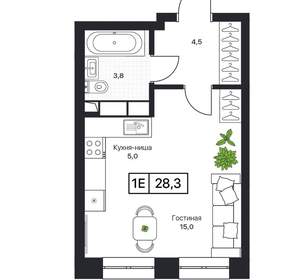 Студия квартира, вторичка, 28м2, 7/17 этаж