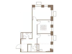 3-к квартира, строящийся дом, 56м2, 15/25 этаж
