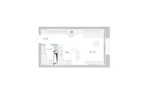 Студия квартира, строящийся дом, 30м2, 8/17 этаж