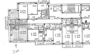 2-к квартира, вторичка, 54м2, 3/16 этаж