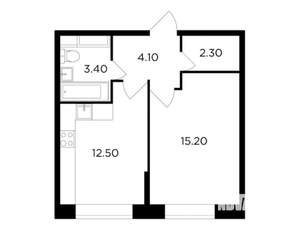 1-к квартира, строящийся дом, 38м2, 13/15 этаж