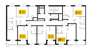 1-к квартира, строящийся дом, 32м2, 2/14 этаж