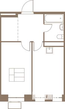 1-к квартира, вторичка, 41м2, 21/25 этаж