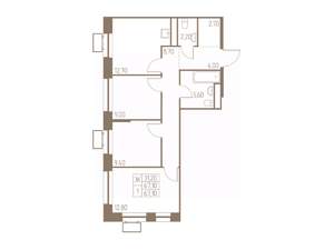 3-к квартира, строящийся дом, 67м2, 21/25 этаж