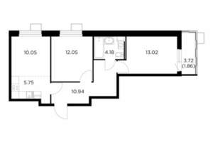 3-к квартира, вторичка, 58м2, 8/15 этаж