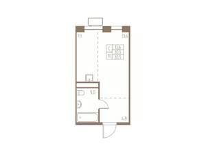 Студия квартира, строящийся дом, 31м2, 17/25 этаж