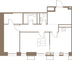 2-к квартира, строящийся дом, 72м2, 3/25 этаж