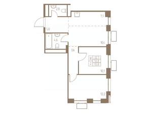 3-к квартира, строящийся дом, 56м2, 11/25 этаж